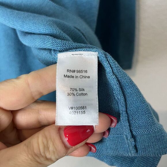 Coldwater Creek Cardigan Sweater Womens Large Silk Blend Button Up Top​ - Picture 4 of 7